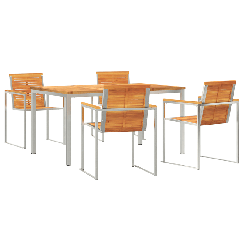 Casa si Gradina - Gradina si terasa - Mobilier exterior - Mese gradina - Set de Masa pentru Gradina  5 Piese Lemn Solid de Acacia - Infinity.ro