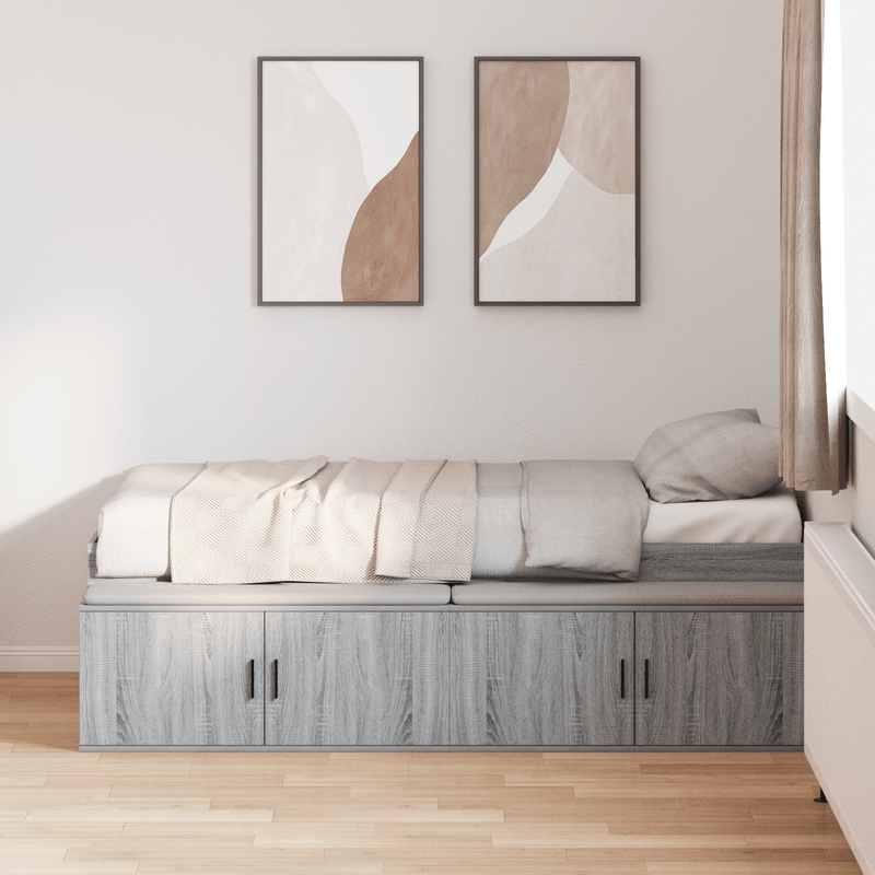Casa si Gradina - Mobilier - Paturi si accesorii - Paturi - Cadru de pat de depozitare Gri Sonoma 80x200 cm - Infinity.ro
