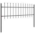 Casa si Gradina - Gradina si terasa - Garduri, panouri si accesorii - Gard de gradina cu varf tip sulita, gri, 11,9x0,6 m, otel - Infinity.ro