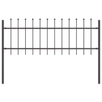 Casa si Gradina - Gradina si terasa - Garduri, panouri si accesorii - Gard de gradina cu varf tip sulita, gri, 11,9x0,6 m, otel - Infinity.ro