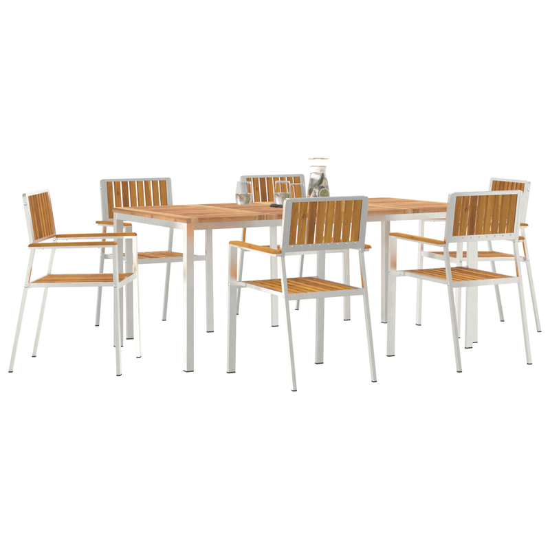 Casa si Gradina - Gradina si terasa - Mobilier exterior - Mese gradina - Set mese gradina  7 piese Lemn masiv de acacia - Infinity.ro