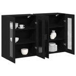 Casa si Gradina - Mobilier - Comode si corpuri - Comode - Mobilier de perete 2 buc Negru Stejar 69,5x34x90 cm Lemn prelucrat - Infinity.ro