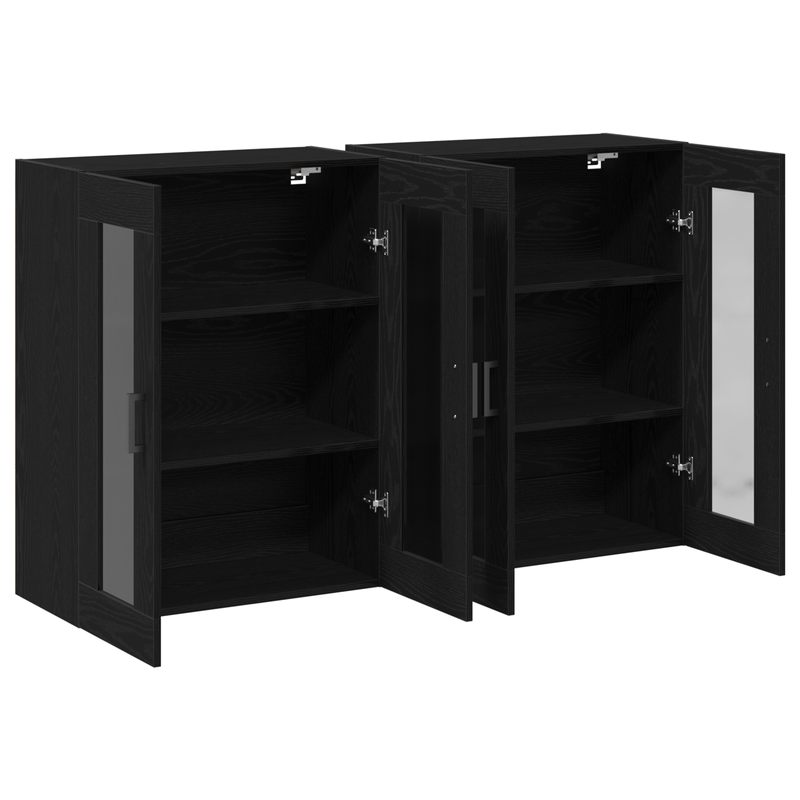 Casa si Gradina - Mobilier - Comode si corpuri - Comode - Mobilier de perete 2 buc Negru Stejar 69,5x34x90 cm Lemn prelucrat - Infinity.ro
