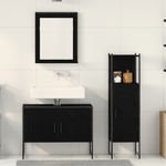 Casa si Gradina - Mobilier - Seturi de mobilier - Seturi baie - Set de dulapuri pentru baie 3 piese Negru Stejar Lemn prelucrat - Infinity.ro