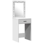 Casa si Gradina - Mobilier - Comode si corpuri - Masute de toaleta - Set masa toaleta cu LED 3 piese, alb, lemn prelucrat - Infinity.ro