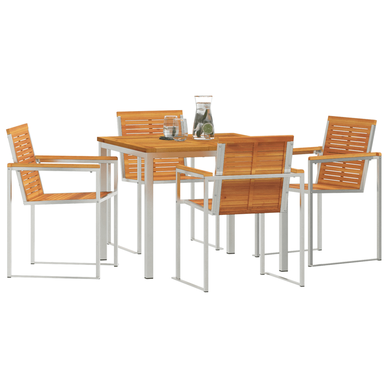Casa si Gradina - Gradina si terasa - Mobilier exterior - Mese gradina - Set Masa Gradina  5 Piese Lemn Acacia - Infinity.ro
