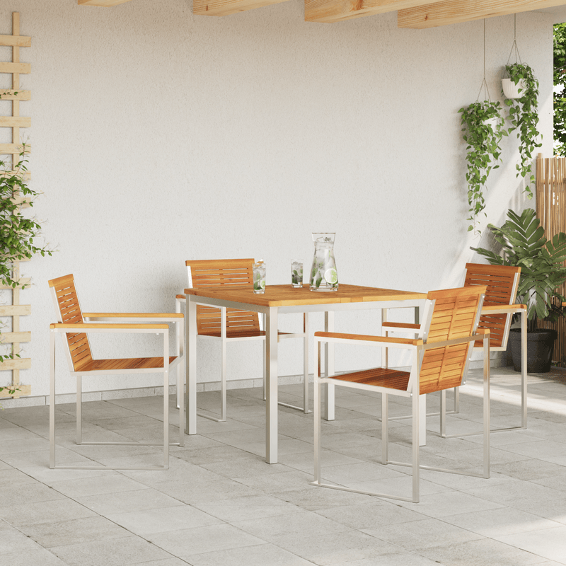 Casa si Gradina - Gradina si terasa - Mobilier exterior - Mese gradina - Set Masa Gradina  5 Piese Lemn Acacia - Infinity.ro