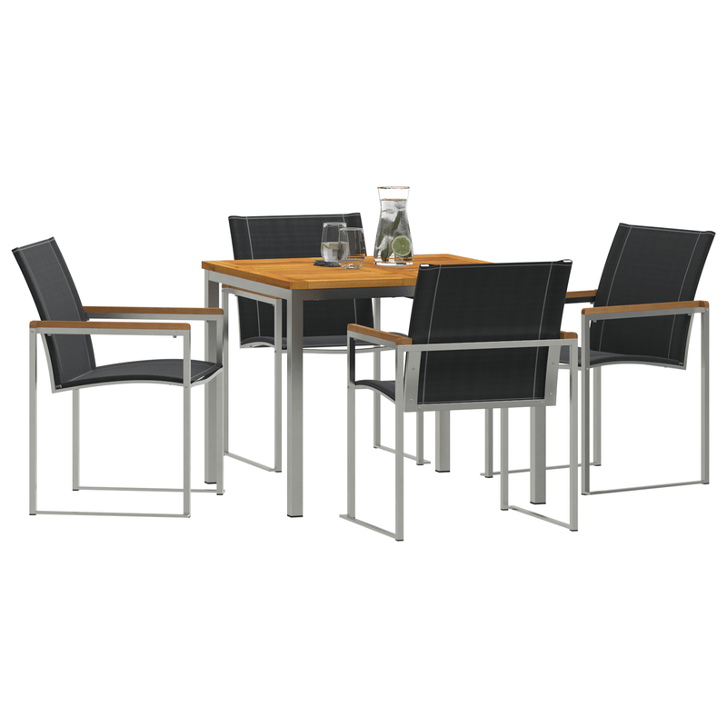 Casa si Gradina - Gradina si terasa - Mobilier exterior - Mese gradina - Set Masa Gradina 5 Piese Lemn Acacia - Infinity.ro