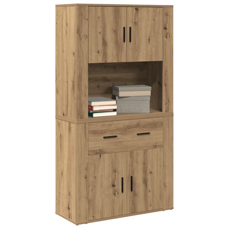 Casa si Gradina - Mobilier - Comode si corpuri - Corpuri bucatarie - Highboard Stejar Artizanal 80x33x150 cm Lemn Prelucrat - Infinity.ro