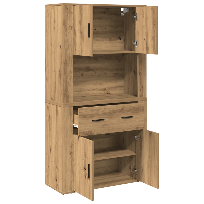 Casa si Gradina - Mobilier - Comode si corpuri - Corpuri bucatarie - Highboard Stejar Artizanal 80x33x150 cm Lemn Prelucrat - Infinity.ro