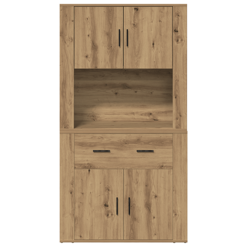 Casa si Gradina - Mobilier - Comode si corpuri - Corpuri bucatarie - Highboard Stejar Artizanal 80x33x150 cm Lemn Prelucrat - Infinity.ro
