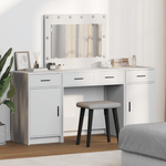 Casa si Gradina - Mobilier - Comode si corpuri - Masute de toaleta - Set masa toaleta cu LED, 3 piese, alb, lemn prelucrat - Infinity.ro