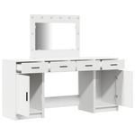 Casa si Gradina - Mobilier - Comode si corpuri - Masute de toaleta - Set masa toaleta cu LED, 3 piese, alb, lemn prelucrat - Infinity.ro