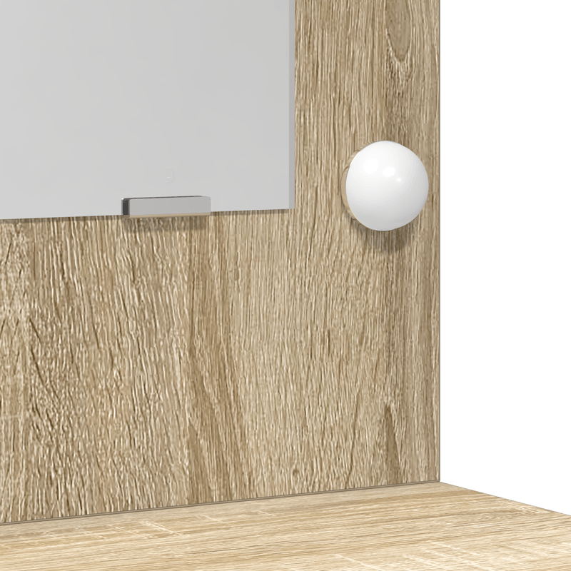Casa si Gradina - Mobilier - Comode si corpuri - Masute de toaleta - Set masa toaleta cu LED, 3 piese, stejar sonoma, lemn prelucrat - Infinity.ro