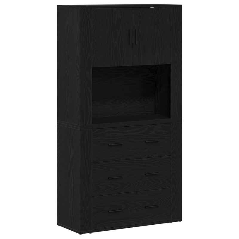 Casa si Gradina - Mobilier - Mese si birouri - Birouri - Biblioteca Stejar negru 80x33x150 cm Lemn prelucrat - Infinity.ro