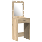 Casa si Gradina - Mobilier - Comode si corpuri - Masute de toaleta - Set masa toaleta cu LED, 3 piese, stejar sonoma, lemn prelucrat - Infinity.ro