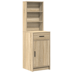 Casa si Gradina - Mobilier - Comode si corpuri - Masute de toaleta - Set masa toaleta cu LED, 3 piese, stejar sonoma, lemn prelucrat - Infinity.ro