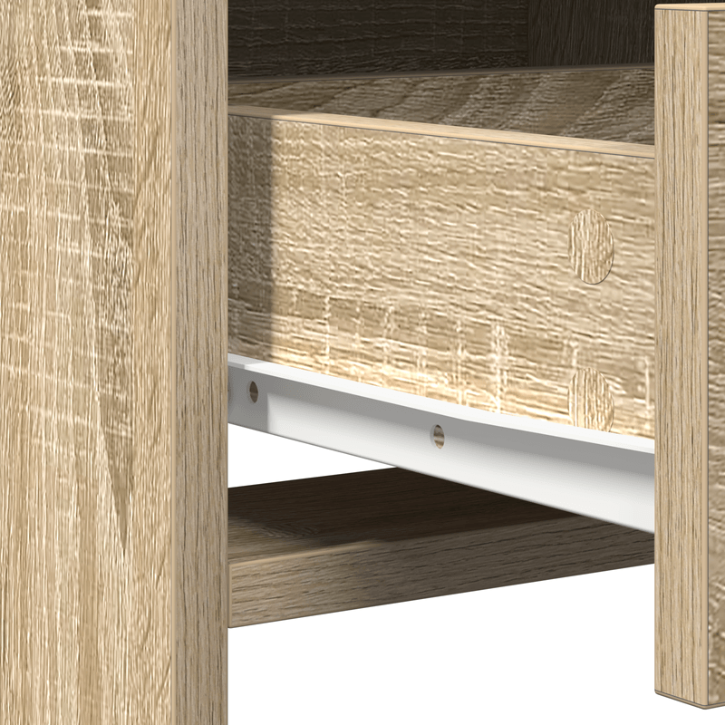 Casa si Gradina - Mobilier - Comode si corpuri - Masute de toaleta - Set masa toaleta cu LED, 3 piese, stejar sonoma, lemn prelucrat - Infinity.ro
