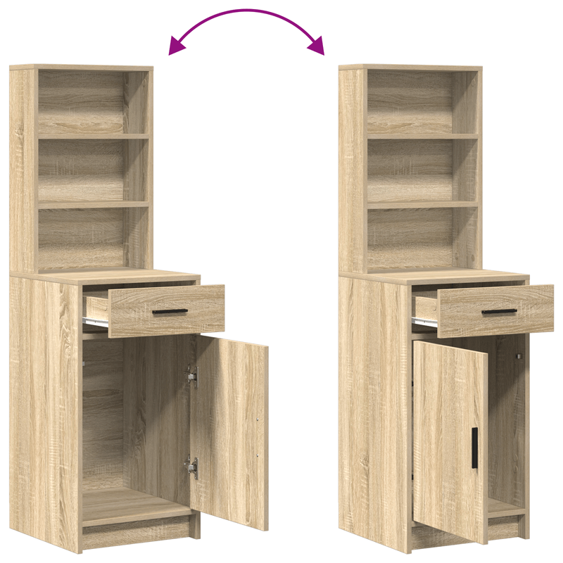 Casa si Gradina - Mobilier - Comode si corpuri - Masute de toaleta - Set masa toaleta cu LED, 3 piese, stejar sonoma, lemn prelucrat - Infinity.ro