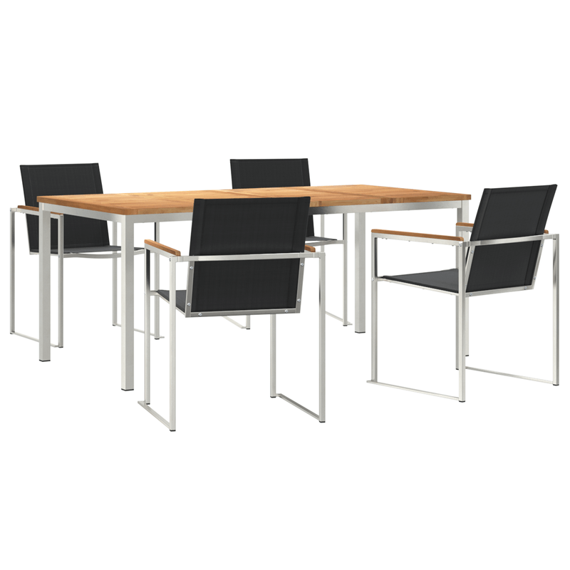 Casa si Gradina - Gradina si terasa - Mobilier exterior - Mese gradina - Set masa gradina  din lemn solid de tec, 5 piese - Infinity.ro