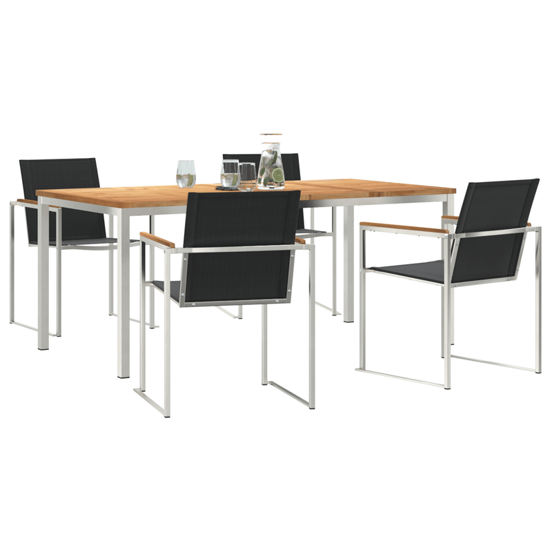 Casa si Gradina - Gradina si terasa - Mobilier exterior - Mese gradina - Set masa gradina  din lemn solid de tec, 5 piese - Infinity.ro