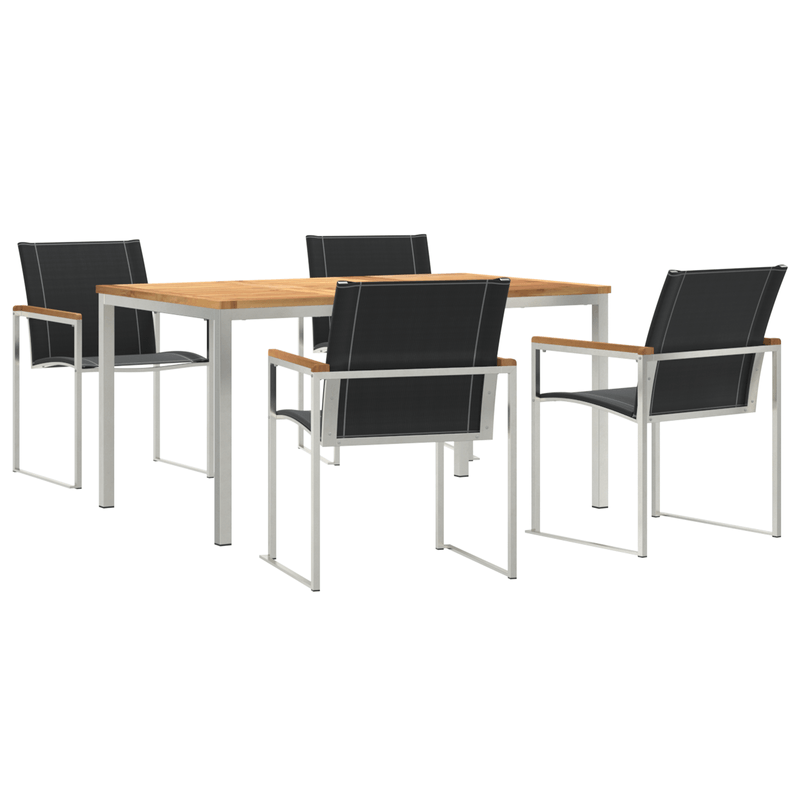 Casa si Gradina - Gradina si terasa - Mobilier exterior - Mese gradina - Set de dining gradina  5 piese din lemn masiv de acacia - Infinity.ro