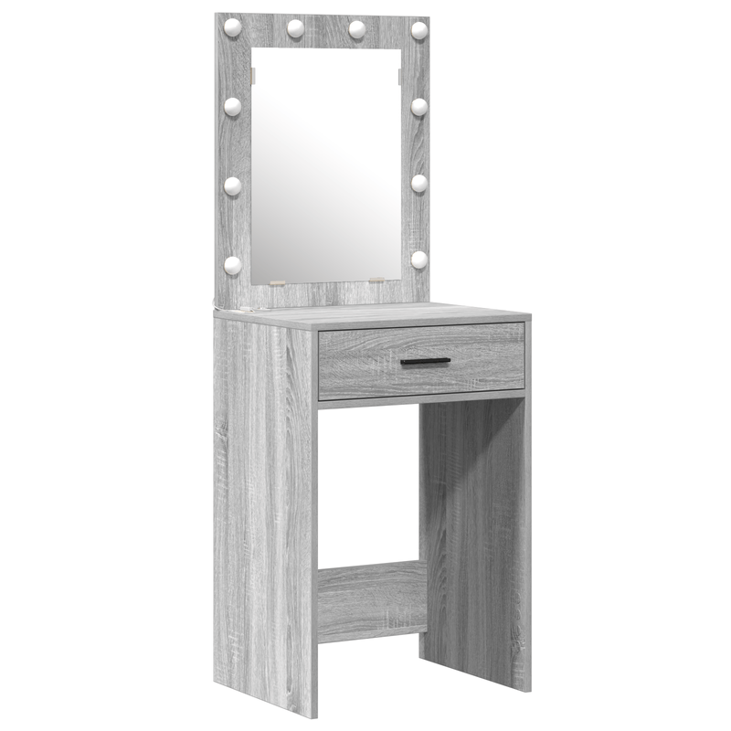 Casa si Gradina - Mobilier - Comode si corpuri - Masute de toaleta - Set masa toaleta cu LED, 2 piese, gri sonoma, lemn prelucrat - Infinity.ro