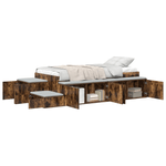 Casa si Gradina - Mobilier - Paturi si accesorii - Paturi - Cadru de pat de stocare Stejar afumat 80x200 cm - Infinity.ro