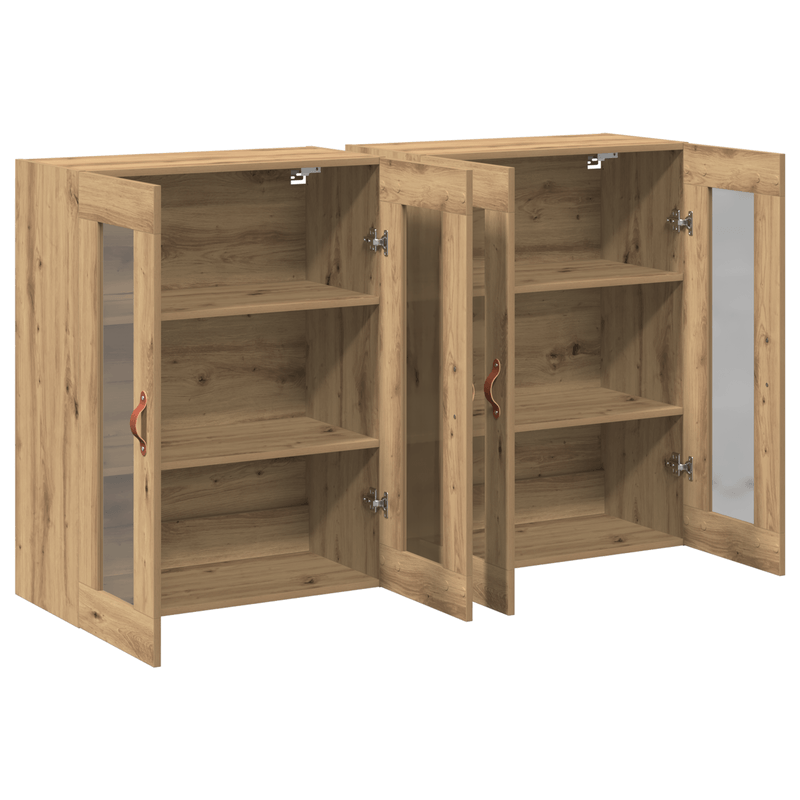 Casa si Gradina - Mobilier - Comode si corpuri - Comode - Rame montate pe perete 2 buc Artisan Stejar 69,5x34x90 cm Lemn tehnologic - Infinity.ro