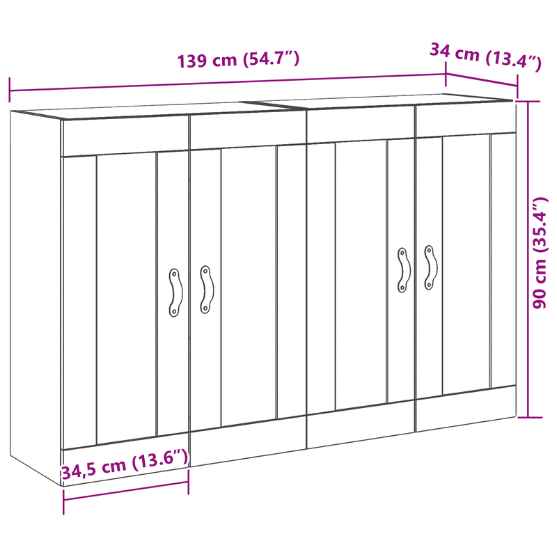 Casa si Gradina - Mobilier - Comode si corpuri - Comode - Rame montate pe perete 2 buc Artisan Stejar 69,5x34x90 cm Lemn tehnologic - Infinity.ro