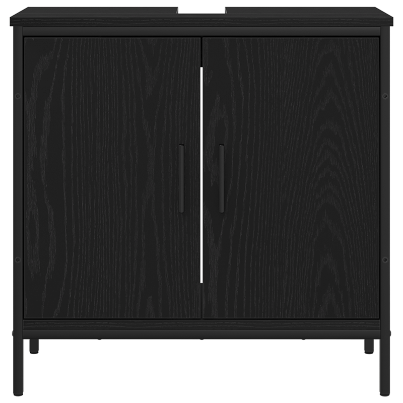 Casa si Gradina - Mobilier - Seturi de mobilier - Seturi baie - Set Mobilier Baie 4 Piese Stejar Negru Lemn Ingineresc - Infinity.ro