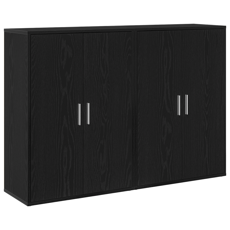 Casa si Gradina - Mobilier - Comode si corpuri - Comode - Servante 2 buc Negru Stejar 60x31x84 cm Lemn ingineresc - Infinity.ro