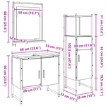 Casa si Gradina - Mobilier - Seturi de mobilier - Seturi baie - Set de dulapuri pentru baie , 3 piese, lemn prelucrat, stejar artizanal - Infinity.ro