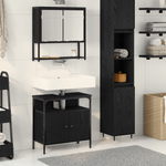 Casa si Gradina - Mobilier - Seturi de mobilier - Seturi baie - Set de mobila pentru baie 2 piese din lemn laminat stejar negru - Infinity.ro