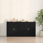 Casa si Gradina - Mobilier - Comode si corpuri - Comode - Bufete 2 buc Negru Stejar 79x38x80 cm Lemn prelucrat - Infinity.ro