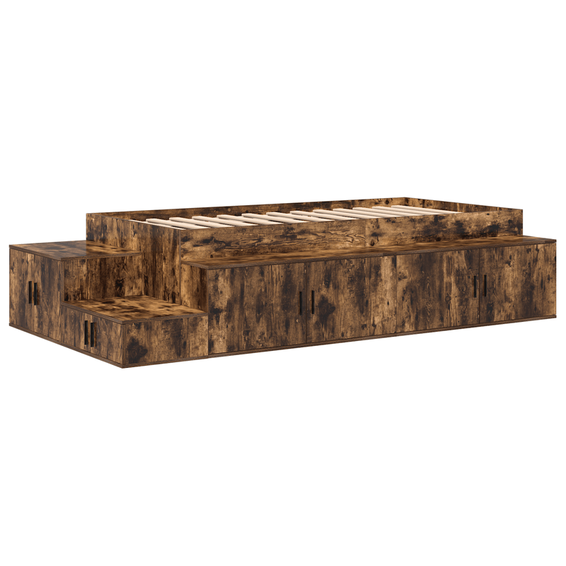 Casa si Gradina - Mobilier - Paturi si accesorii - Paturi - Cadru de pat cu stocare Stejar afumat 90x200 cm - Infinity.ro