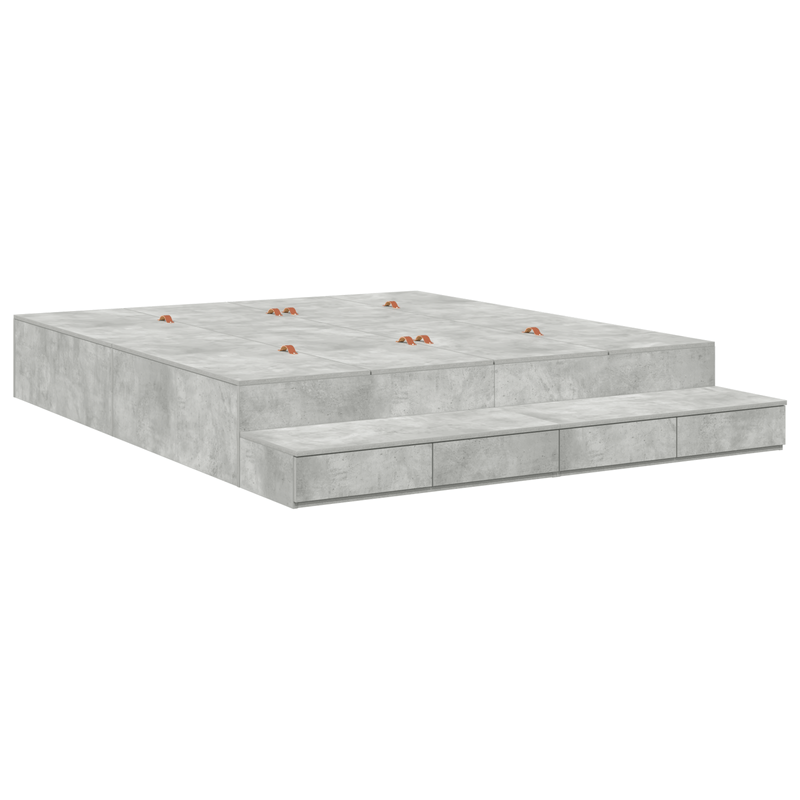 Casa si Gradina - Mobilier - Paturi si accesorii - Paturi - Cadru Pat Gri Beton 200x200 cm - Infinity.ro