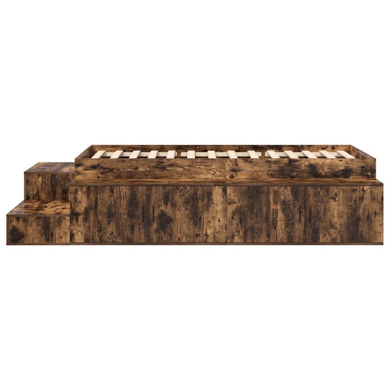 Casa si Gradina - Mobilier - Paturi si accesorii - Paturi - Cadru de pat de depozitare din stejar afumat 90x190 cm - Infinity.ro