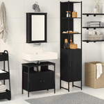 Casa si Gradina - Mobilier - Seturi de mobilier - Seturi baie - Set de mobila pentru baie 3 piese  Negru Stejar Lemn prelucrat - Infinity.ro