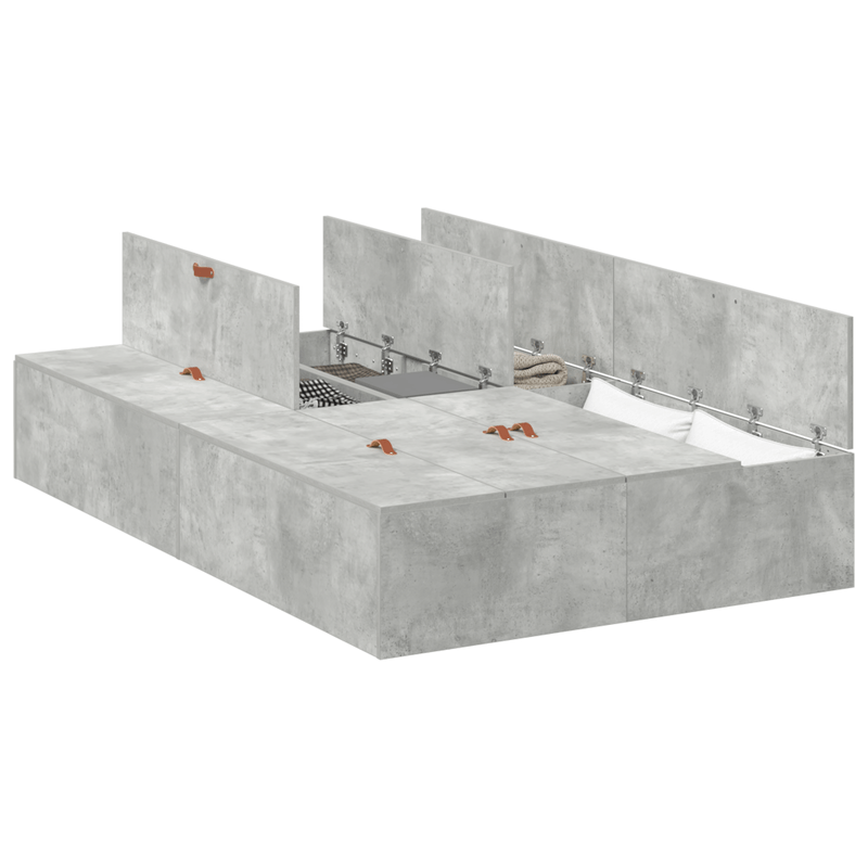 Casa si Gradina - Mobilier - Paturi si accesorii - Paturi - Cadru de pat de depozitare Gri beton 120x200 cm - Infinity.ro