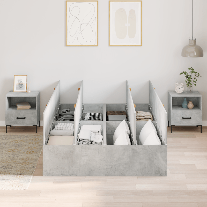 Casa si Gradina - Mobilier - Paturi si accesorii - Paturi - Cadru de pat de depozitare Gri beton 120x200 cm - Infinity.ro