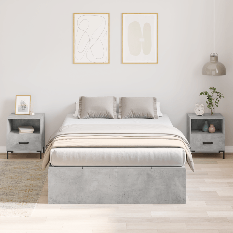 Casa si Gradina - Mobilier - Paturi si accesorii - Paturi - Cadru de pat de depozitare Gri beton 120x200 cm - Infinity.ro