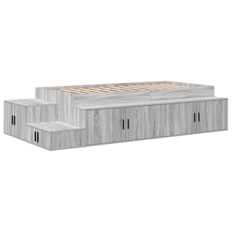 Casa si Gradina - Mobilier - Paturi si accesorii - Paturi - Cadru de Pat cu Spatiu de Depozitare Gri Sonoma 75x190 cm - Infinity.ro