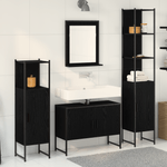 Casa si Gradina - Mobilier - Seturi de mobilier - Seturi baie - Set 4 piese mobilier baie Stejar negru Lemn prelucrat - Infinity.ro