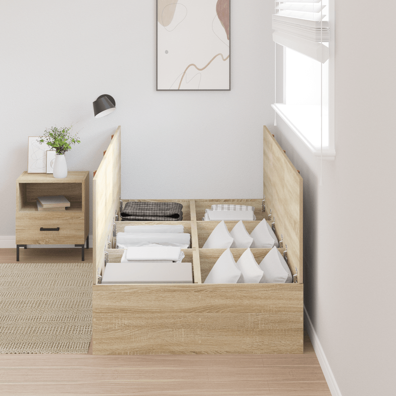 Casa si Gradina - Mobilier - Paturi si accesorii - Paturi - Cadru de pat cu depozitare  Sonoma Oak 80x200 cm - Infinity.ro
