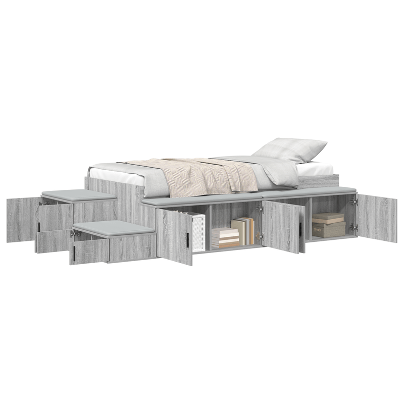 Casa si Gradina - Mobilier - Paturi si accesorii - Paturi - Cadru pentru pat de depozitare Gri Sonoma 80x200 cm - Infinity.ro