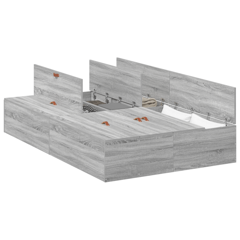 Casa si Gradina - Mobilier - Paturi si accesorii - Paturi - Cadru de pat cu depozitare Gri Sonoma 120x200 cm - Infinity.ro