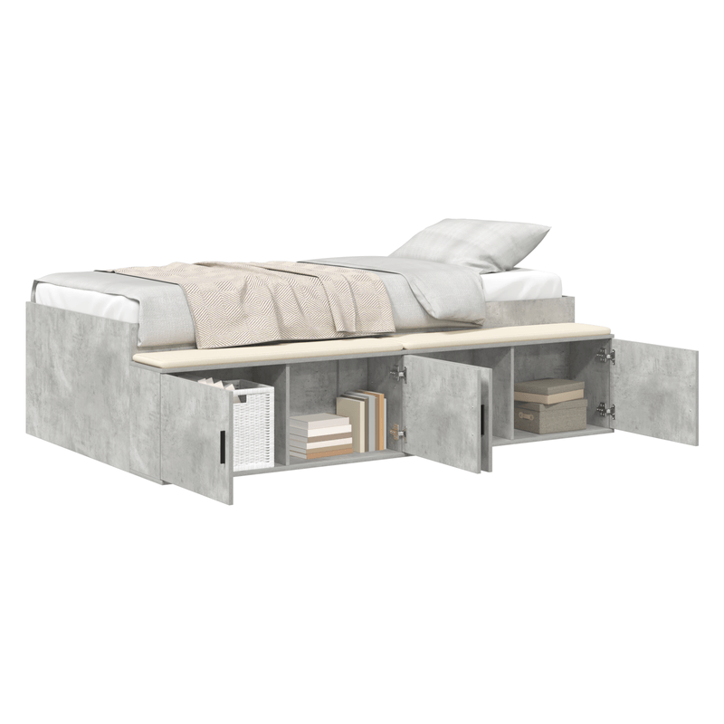 Casa si Gradina - Mobilier - Paturi si accesorii - Paturi - Cadru de pat Gri beton 100x200 cm - Infinity.ro