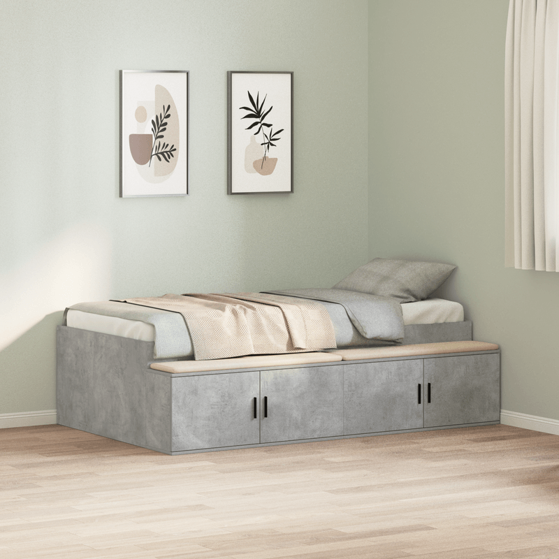 Casa si Gradina - Mobilier - Paturi si accesorii - Paturi - Cadru de pat Gri beton 100x200 cm - Infinity.ro