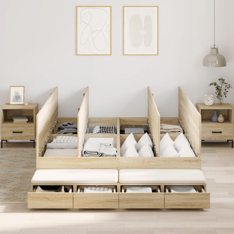 Casa si Gradina - Mobilier - Paturi si accesorii - Paturi - Cadru de pat de depozitare Sonoma Oak 140x190 cm - Infinity.ro